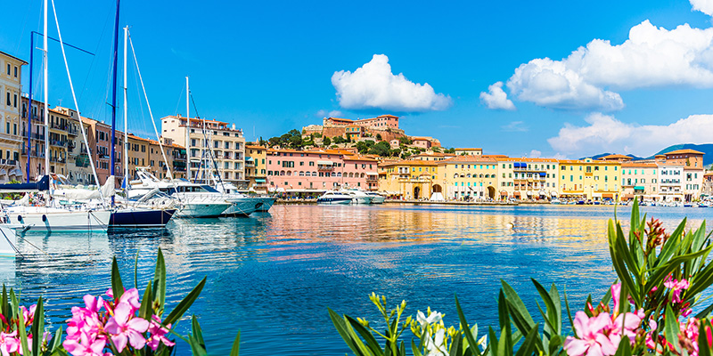 Old town and harbor Portoferraio, Elba island, Italy